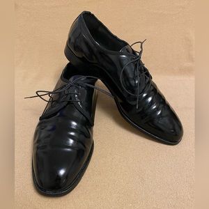 Vito Rufolo Mens Clean Cut Toe Black Leather Oxfords Tuxedo Dress Formal Sz 12-M